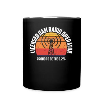 Licensed Ham Radio - amateur radio operator - Full Colour Mug - black - Front