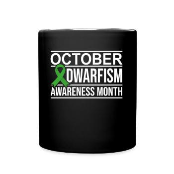 Green ribbon, short stature awareness - Full Colour Mug - black - Front