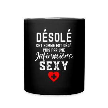 Cet homme est déjà pris par une infirmière sexy - Mug uni - noir - Devant