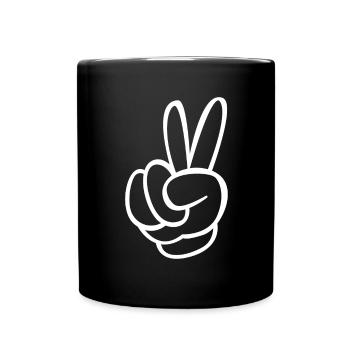 Peace freedom love peace sign icon - Full Colour Mug - black - Front