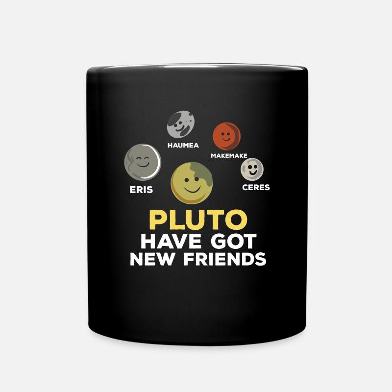 Pluto New Friends / Astronomy Galaxy, Planet - Full Colour Mug - black