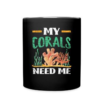 Aquarium Korallen - Tasse einfarbig - Schwarz - Vorne