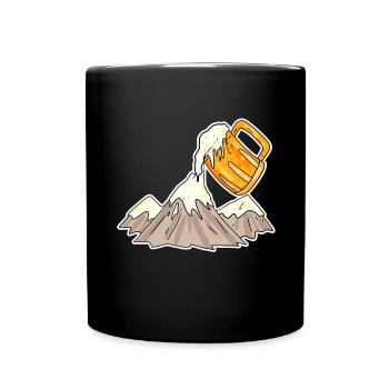 Berge und Bier - Tasse einfarbig - Schwarz - Vorne