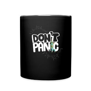 No Fear Panic Saying Comic Rocket Humor Helper - Full Colour Mug - black - Front