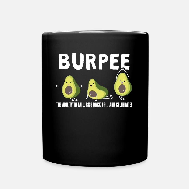 La capacité de tomber, haltérophilie Burpee Avocado - Mug uni - noir