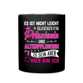 Altenpflegerin Altenpfleger Pfleger Pflegehelfer - Tasse einfarbig - Schwarz - Vorne