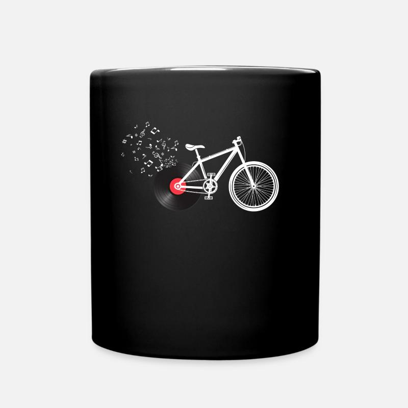 Disque vinyle de vélo - Mug uni - noir