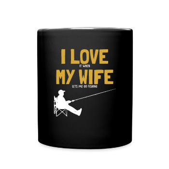 J'Aime Ma Femme Pêcheurs En Haute Mer Pêcheurs En - Mug uni - noir - Devant