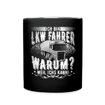 Lkw Fahrer - Tasse einfarbig - Schwarz - Vorne