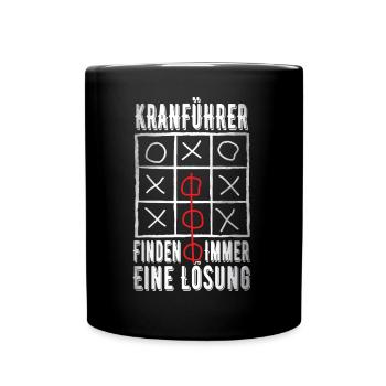 Kranführer - Tasse einfarbig - Schwarz - Vorne