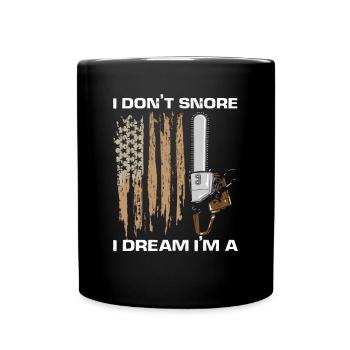 Drapeau des États-Unis à la tronçonneuse disant - Mug uni - noir - Devant