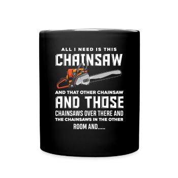 Cadeau d'ouvrier forestier à la tronçonneuse - Mug uni - noir - Devant