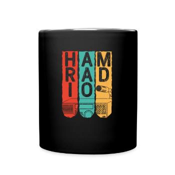 Ham radio operator amateur radio vintage - Full Colour Mug - black - Front