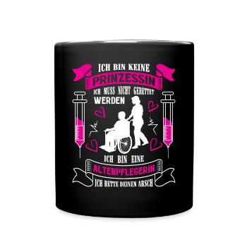 Altenpflegerin Altenpfleger Pfleger Pflegehelfer - Tasse einfarbig - Schwarz - Vorne