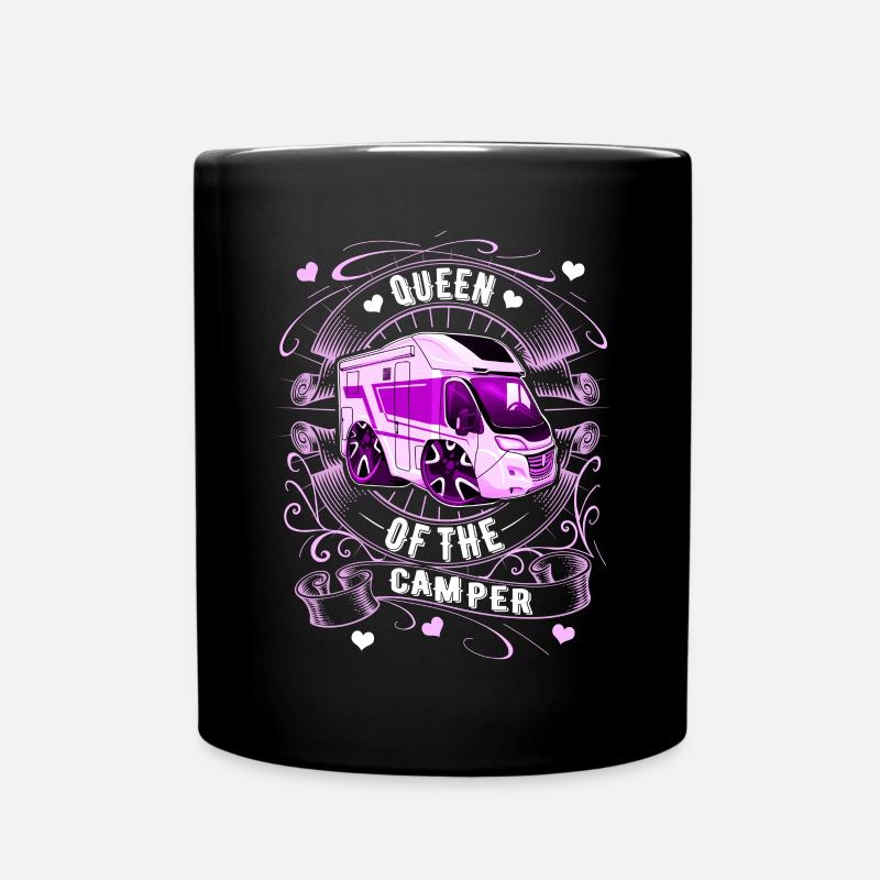 Queen Of The Camper - Tasse einfarbig - Schwarz