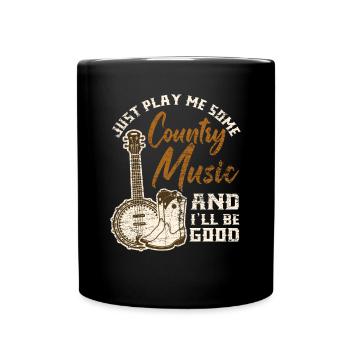 Cadeau d'amour de musique country - Mug uni - noir - Devant