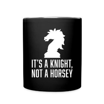 C'est un chevalier pas un horsey - Mug uni - noir - Devant