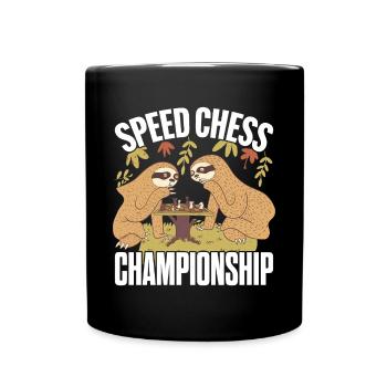 Speed Chess Championship Funny Sloth Gift - Tasse einfarbig - Schwarz - Vorne
