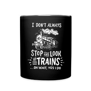 Trains Chemin de fer - Mug uni - noir - Devant
