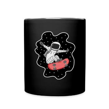 Astronaut skateboard space skateboarder - Full Colour Mug - black - Front