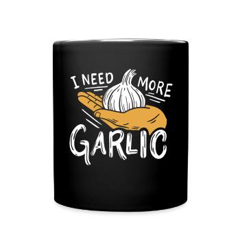 Knoblauch - Tasse einfarbig - Schwarz - Vorne