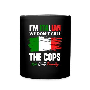 Cadeau de famille drapeau italien Italie - Mug uni - noir - Devant