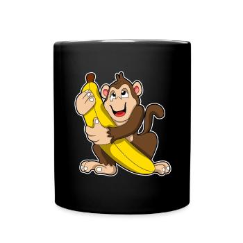 Monkey Banana - Full Colour Mug - black - Front