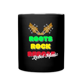 Roots Rock Reggae - Musique rebelle - Cadeau rasta - Mug uni - noir - Devant