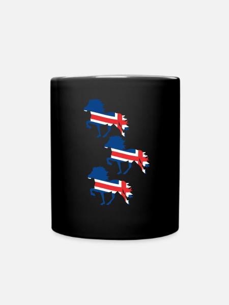 Islandpferd Flagge - Tasse einfarbig - Schwarz