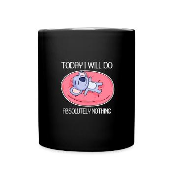 Koala saying funny lazy relax - Full Colour Mug - black - Front