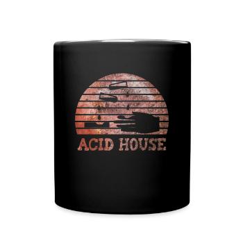 Acid House Ätzend Rost rostig - Tasse einfarbig - Schwarz - Vorne