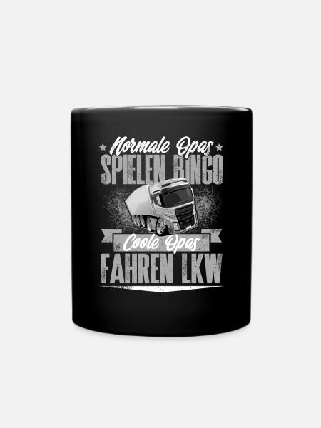 Lkw Opa - Tasse einfarbig - Schwarz