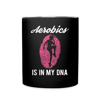 Aerobic Spruch Gymnastik Damen Mädchen Geschenk - Tasse einfarbig - Schwarz - Vorne