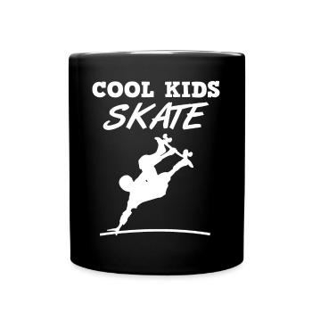 Skateboarder Skater Cool sort cadeau enfants - Mug uni - noir - Devant