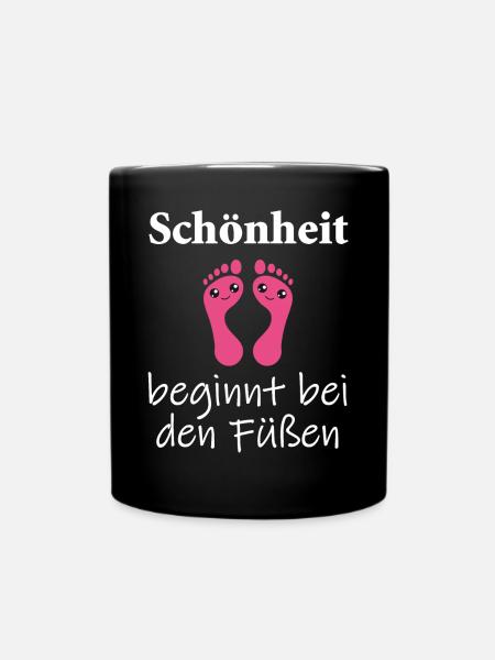Fußpflege Pediküre Podologe Nagelstudio Geschenk - Tasse einfarbig - Schwarz