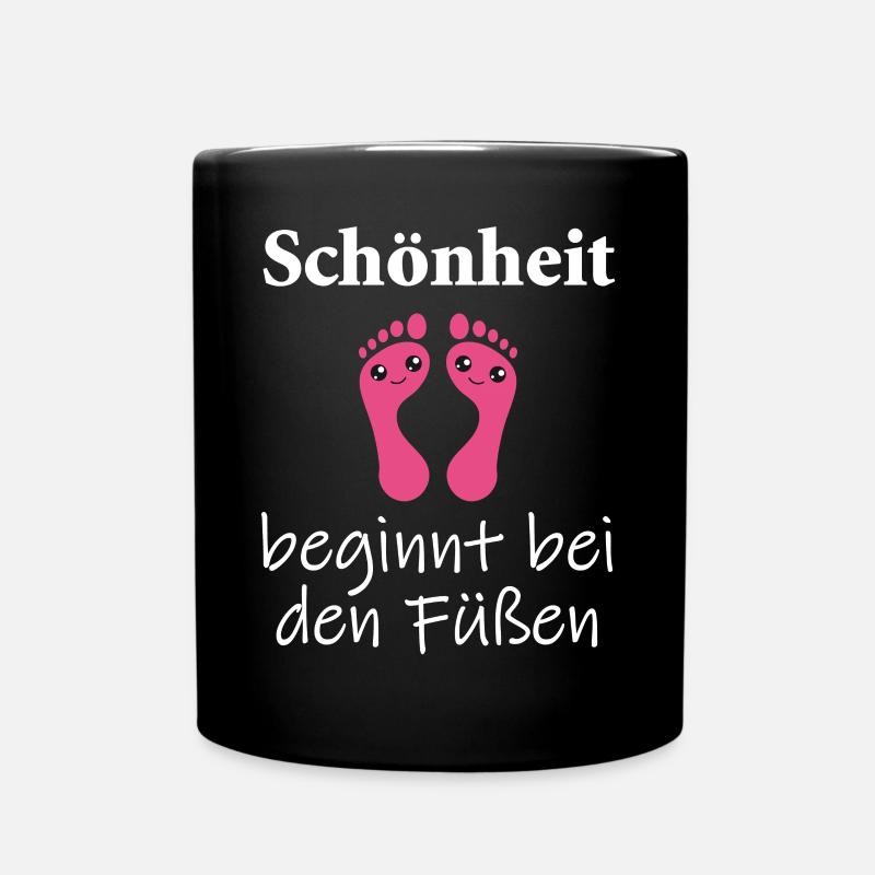 Fußpflege Pediküre Podologe Nagelstudio Geschenk - Tasse einfarbig - Schwarz