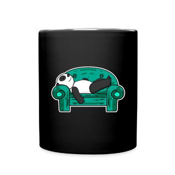 Panda - Tasse einfarbig - Schwarz - Vorne