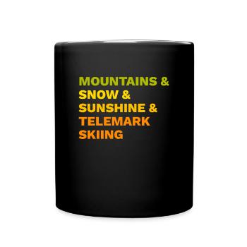 Telemark Ski Mountains Snow - Full Colour Mug - black - Front