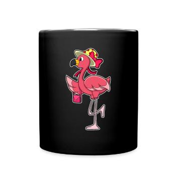 Flamingo Handtasche  - Tasse einfarbig - Schwarz - Vorne