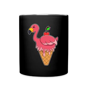 Flamingo Waffeleis - Tasse einfarbig - Schwarz - Vorne
