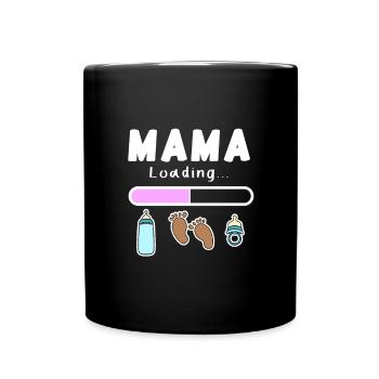 expectant mother - mom is loading - Full Colour Mug - black - Front