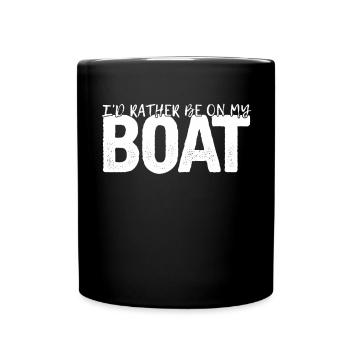 Boat Boat Captain Boating - Full Colour Mug - black - Front