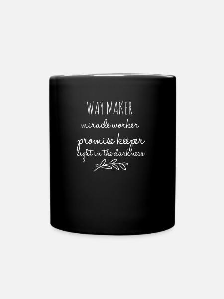 Waymaker & Christian Clothing & Way Maker - Full Colour Mug - black