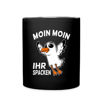 Moin moin - Tasse einfarbig - Schwarz - Vorne