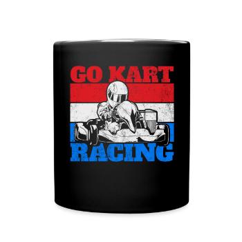 Gokart Racing Gokart Karting - Tasse einfarbig - Schwarz - Vorne