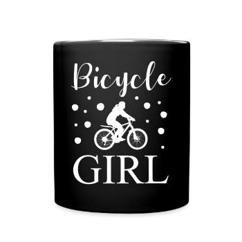 Radfahrerin Rad Fahren Damen Mädchen Geschenk - Tasse einfarbig - Schwarz - Vorne