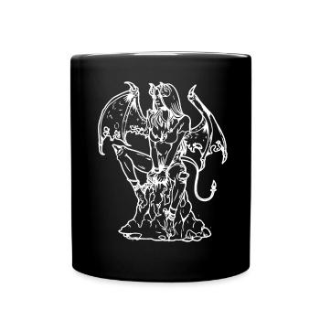 Demon Satan Devil Devil Hell Devil Woman Dark - Full Colour Mug - black - Front