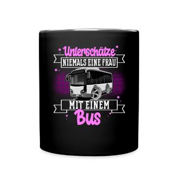 Busfahrerin - Tasse einfarbig - Schwarz - Vorne