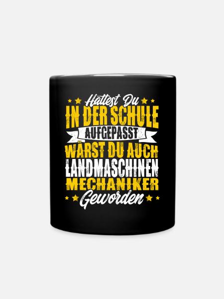 Landmaschinenmechaniker - Tasse einfarbig - Schwarz