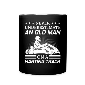 Kart Gokart Kartsport Kartfahrer Opa Papa Geschenk - Tasse einfarbig - Schwarz - Vorne